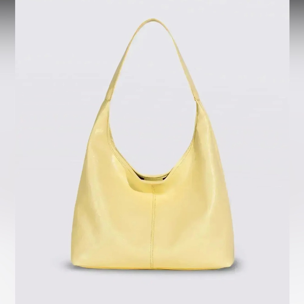 Noirvere Scarlett Distressed Leather Tote - Pastel Yellow